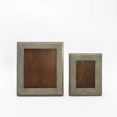  R Y Augousti Picture Frame 8x10 in Grey Shagreen with Brass Indentation by R Y Augousti - 3882153