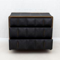  R Y Augousti Quilted Chest of Drawers in Shagreen with Brass Details by R Y Augousti - 4210746