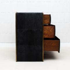  R Y Augousti Quilted Chest of Drawers in Shagreen with Brass Details by R Y Augousti - 4210751