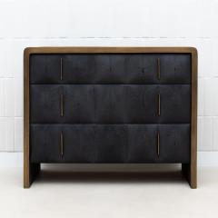  R Y Augousti Quilted Chest of Drawers in Shagreen with Brass Details by R Y Augousti - 4210752