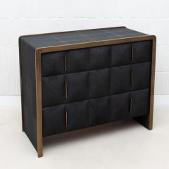  R Y Augousti Quilted Chest of Drawers in Shagreen with Brass Details by R Y Augousti - 4210754