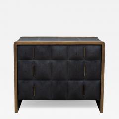  R Y Augousti Quilted Chest of Drawers in Shagreen with Brass Details by R Y Augousti - 4211644