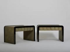  R Y Augousti R Y Augousti pair side cabinets or nightstands in green shagreen - 4128428