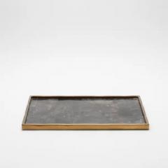  R Y Augousti Rectangular Melting Tray in Quartz with Bronze Patina Brass by R Y Augousti - 3844957