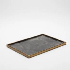  R Y Augousti Rectangular Melting Tray in Quartz with Bronze Patina Brass by R Y Augousti - 3844958