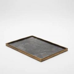  R Y Augousti Rectangular Melting Tray in Quartz with Bronze Patina Brass by R Y Augousti - 3844960