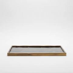  R Y Augousti Rectangular Melting Tray in Quartz with Bronze Patina Brass by R Y Augousti - 3844963