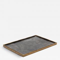  R Y Augousti Rectangular Melting Tray in Quartz with Bronze Patina Brass by R Y Augousti - 3846114