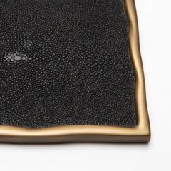  R Y Augousti Rectangular Melting Tray in Shagreen with Bronze Patina Brass by R Y Augousti - 3844985