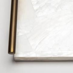  R Y Augousti Rectangular Tray in Mother of Pearl with Bronze Patina Brass by R Y Augousti - 3844817