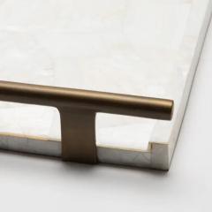  R Y Augousti Rectangular Tray in Mother of Pearl with Bronze Patina Brass by R Y Augousti - 3844826