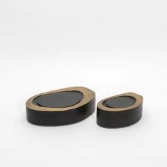  R Y Augousti Set of 2 Boxes in Black Oak with Bronze Patina Brass by R Y Augousti - 3869679