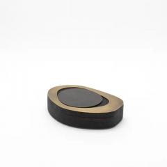  R Y Augousti Set of 2 Boxes in Black Shagreen with Pen Shell and Brass Details by R Y Augoust - 3869685