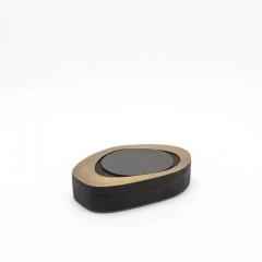  R Y Augousti Set of 2 Boxes in Black Shagreen with Pen Shell and Brass Details by R Y Augoust - 3869692