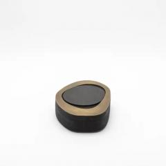  R Y Augousti Set of 2 Boxes in Black Shagreen with Pen Shell and Brass Details by R Y Augoust - 3869695