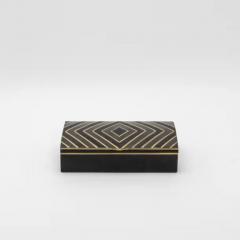  R Y Augousti Set of 3 Boxes in Black Oak with Black Shell and Brass Details by R Y Augousti - 3869575