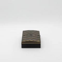  R Y Augousti Set of 3 Boxes in Black Oak with Black Shell and Brass Details by R Y Augousti - 3869577