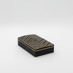  R Y Augousti Set of 3 Boxes in Black Oak with Black Shell and Brass Details by R Y Augousti - 3869578