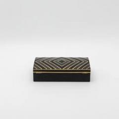  R Y Augousti Set of 3 Boxes in Black Oak with Black Shell and Brass Details by R Y Augousti - 3869582