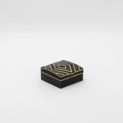  R Y Augousti Set of 3 Boxes in Black Oak with Black Shell and Brass Details by R Y Augousti - 3869606