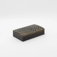  R Y Augousti Set of 3 Boxes in Black Oak with Brass Details by R Y Augousti - 3869594