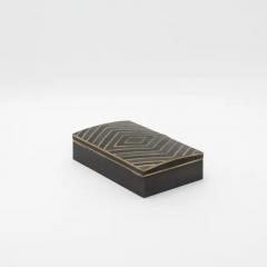  R Y Augousti Set of 3 Boxes in Black Oak with Brass Details by R Y Augousti - 3869604