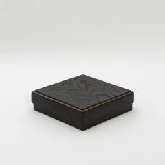  R Y Augousti Set of 3 Boxes in Black Oak with Brass Frame by R Y Augousti - 3844604