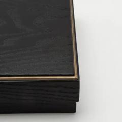  R Y Augousti Set of 3 Boxes in Black Oak with Brass Frame by R Y Augousti - 3844642