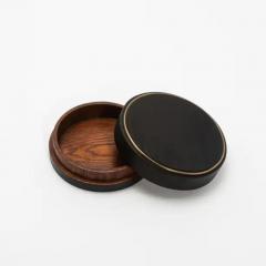  R Y Augousti Set of 3 Boxes in Black Oak with Brass Frame by R Y Augousti - 3844628