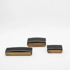  R Y Augousti Set of 3 Boxes in Black Shagreen and Bronze Patina Brass by R Y Augousti - 3844773
