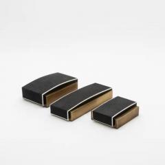  R Y Augousti Set of 3 Boxes in Black Shagreen and Bronze Patina Brass by R Y Augousti - 3844780