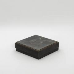  R Y Augousti Set of 3 Boxes in Black Shagreen and Quartz with Brass Frame by R Y Augousti - 3844722