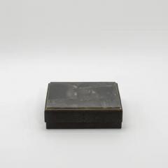  R Y Augousti Set of 3 Boxes in Black Shagreen and Quartz with Brass Frame by R Y Augousti - 3844725
