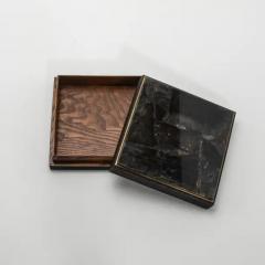  R Y Augousti Set of 3 Boxes in Black Shagreen and Quartz with Brass Frame by R Y Augousti - 3844752