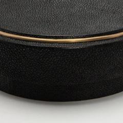 R Y Augousti Set of 3 Boxes in Black Shagreen with Brass Frame by R Y Augousti - 3844639