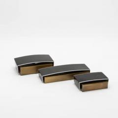  R Y Augousti Set of 3 Boxes in Pen Shell and Bronze Patina Brass by R Y Augousti - 3844569