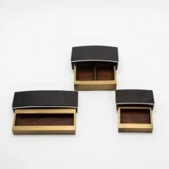  R Y Augousti Set of 3 Boxes in Pen Shell and Bronze Patina Brass by R Y Augousti - 3844609