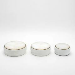  R Y Augousti Set of 3 Boxes in Shagreen and White Quartz with Brass Frame by R Y Augousti - 3844721