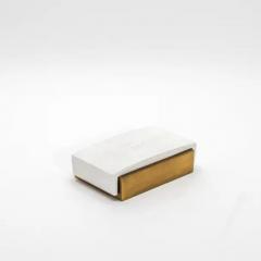  R Y Augousti Set of 3 Boxes in White Shagreen and Bronze Patina Brass by R Y Augousti - 3844746