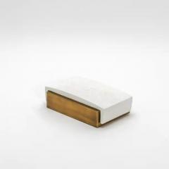  R Y Augousti Set of 3 Boxes in White Shagreen and Bronze Patina Brass by R Y Augousti - 3844747