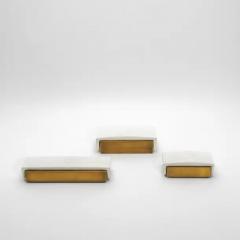 R Y Augousti Set of 3 Boxes in White Shagreen and Bronze Patina Brass by R Y Augousti - 3844749
