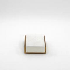  R Y Augousti Set of 3 Boxes in White Shagreen and Bronze Patina Brass by R Y Augousti - 3844750