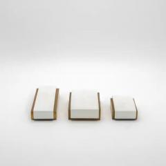  R Y Augousti Set of 3 Boxes in White Shagreen and Bronze Patina Brass by R Y Augousti - 3844789