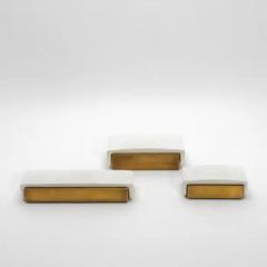  R Y Augousti Set of 3 Boxes in White Shagreen and Bronze Patina Brass by R Y Augousti - 3844793