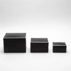  R Y Augousti Set of 3 Curved Top Boxes in Black Oak by R Y Augousti - 3844786