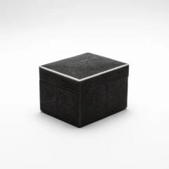  R Y Augousti Set of 3 Curved Top Boxes in Black Shagreen by R Y Augousti - 3844801