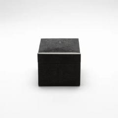  R Y Augousti Set of 3 Curved Top Boxes in Black Shagreen by R Y Augousti - 3844803