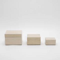  R Y Augousti Set of 3 Curved Top Boxes in White Oak by R Y Augousti - 3844774