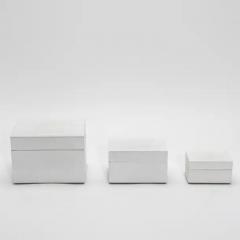  R Y Augousti Set of 3 Curved Top Boxes in White Shagreen by R Y Augousti - 3844810