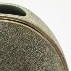  R Y Augousti Shagreen Vase with Brass Details by R Y Augousti - 3876807